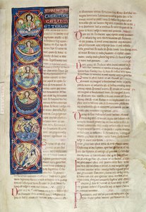 Ms 3 fol.4 Šest dní stvoření z Bible svatého Sulpicia z Bourges