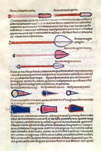 Ms 89 Ter fol.122v Chirurgické nástroje z pojednání Abul Qasim Kalaf ibn al-Abbas al Zahrawi (Albucasis) od French School