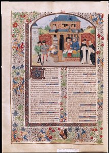 Ms 927 Fol.127v Tři druhy přátelství, z etiky, politiky a ekonomie od Aristotela (384-322 př.nl) od French School