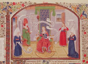 Ms 927 Fol.93v Teorie intelektuálních ctností, z etiky, politiky a ekonomie od Aristotela (384-322 př.nl) od French School