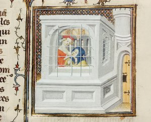Paní Fr 12420 Roman Charity: Cimon and Pero, z De Claris Women, Giovanni Boccaccio (1313-75) od French School