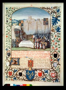 Paní Fr 82 Fol. 59 Burgundská a anglická armáda, z Anciennes Chroniques dAngleterre, Jean Batard de Wavrin, kolem 1470-80 od French School
