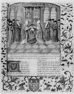 Paní Fr 83 fol. 205 Korunovace Jindřicha VI. (1421-71) od French School
