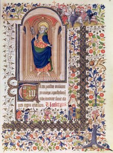 Paní Lat 156b Fol.167 St. Peter, z hodin Marguerite dOrleans, c.1426 od French School