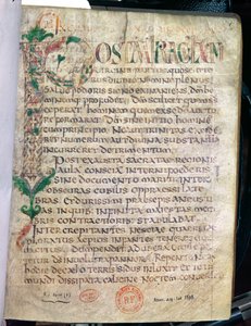 Ms Lat 1598 Fol.1 Zoomorphic historická iniciála P, z díla Saint Augustine (354-430) od French School