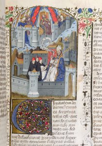 Paní Lat 592 f.127 Jeruzalém a Babylon, z La Cite de Dieu od sv. Augustina od French School