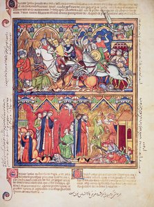 Ms M 638 fol.10r Jozue, z Morganovy obrázkové bible, asi 1244-54 od French School