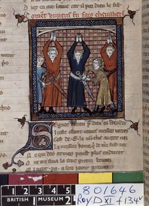 Paní Roy 20 D XI fol. 134v Vivian a další skládají přísahu, z 