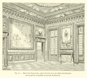 Muzeum panovníků, místnost vyzdobená troskami dřeva z reprezentační místnosti Jindřicha II od French School