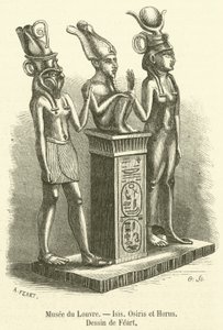 Muzeum Louvre, Isis, Osiris a Horus (rytina) od French School