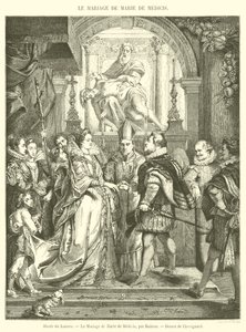 Muzeum Louvre, svatba Marie de Medici (rytina) od French School