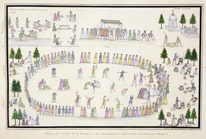 Muslimské festivaly včetně konce ramadánu z The Gentil Album, vydaného v roce 1774 od French School