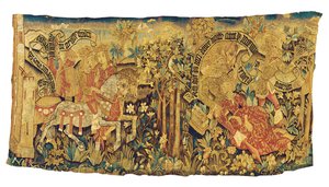Mytologický fragment tapisérie, Štrasburk, kolem 1470-80 od French School