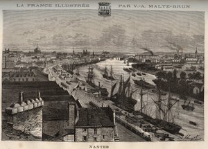 Nantes - Loire-Atlantique - rytina v „La France illustrée: geografie, historie, statistická správa“ od V.A. Malt-Brown. 1884 od French School