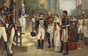 Napoleon I. a královna Pruska (barevná litografie) od French School