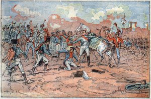 Napoleon I., rány před Regensburgem od French School