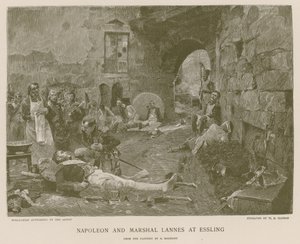 Napoleon a maršál Lannes v Esslingu od French School