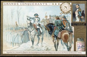 Napoleon ve Slavkově nařizuje útok na Pratzenské výšiny (2. prosince). od French School