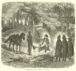 Napoleon v lese Hanau (rytina) od French School