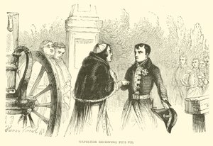 Napoleon přijímá Pia VII (rytina) od French School