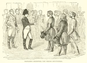 Napoleon přijímající polskou deputaci (rytina) od French School