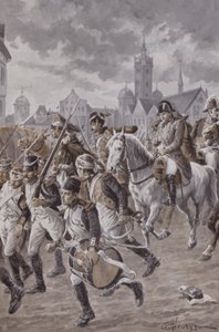 Napoleon se svou armádou (litografie) od French School