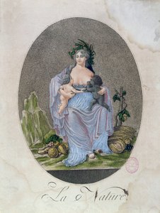 Příroda Kojení černého dítěte a bílého dítěte, c.1792 od French School