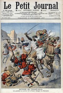 Poblíž Casablancy, goumiers narážející na Maročany, ilustrace z 