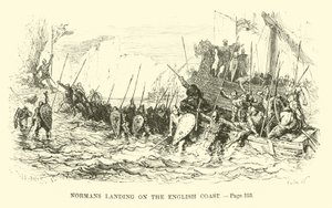 Normannen landen an der englischen Küste von French School