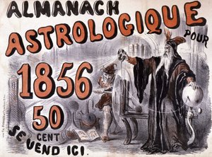 Nostradamus, astrolog osvětlující budoucnost - v „Almanach Astrologique““ z roku 1856 od French School