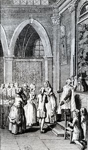 Obedience, ilustrace z La Vie de Mon Pere od Restifa de la Bretonne od French School