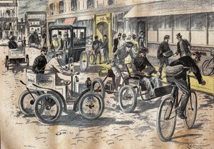 Dne 5. října 1899 předseda státního tajemníka na poště Leon Mougeot (1857-1928) na ústřední poště v pařížském obvodu XII. . Rytina v „“ Le P od French School