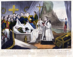 Otevření Napoleonovy rakve na ostrově Svatá Helena, 16. října. od French School