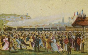 Otevření první francouzské železnice, 1832 od French School