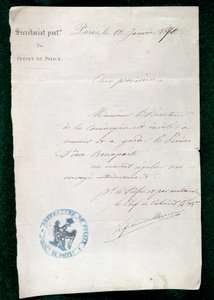 Řád uvěznění pro vrátného prince Pierra Bonaparta (1815-1881) dne 10. od French School