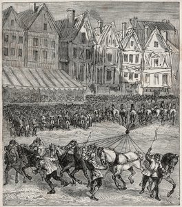 Otto von Guericke Magdeburský experiment s polokoulemi, který prokázal atmosférický tlak - Zkušenosti Otto von Guerickeho (Otto de Guericke od French School