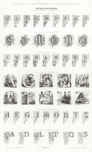 Stránka z typografických vinět (rytina) od French School