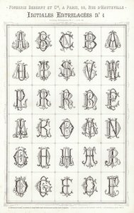 Stránka z typografických vinět (rytina) od French School