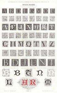 Stránka z typografických vinět (rytina) od French School