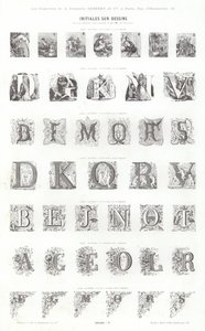 Stránka z typografických vinět (rytina) od French School