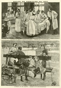 Obrazy vystavené na pařížském salonu v roce 1895 (rytina) od French School