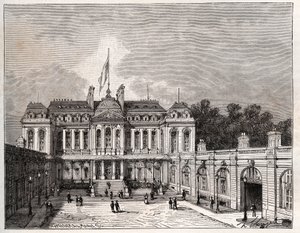 Elysejský palác v Paříži - rytina v „La France illustrée: geografie, historie, statistická správa“ od V.A. Malt-Brown. 1884 od French School