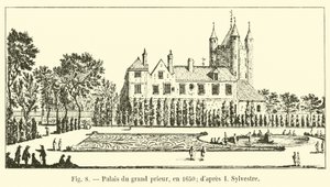 Palác velkopřevora, v roce 1650; po mně Sylvester