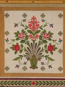 Panel z hedvábí s kyticí květin z Pernon, Lyons (hedvábí) od French School