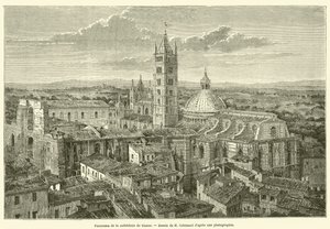 Panorama katedrály Siena (rytina) od French School