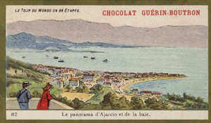 Panorama Ajaccia a zálivu (chromolitho) od French School