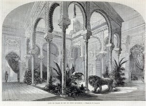 Parc de Montsouris: interiér Palais du Bey v Tunisu na světové výstavě v roce 1867. od French School