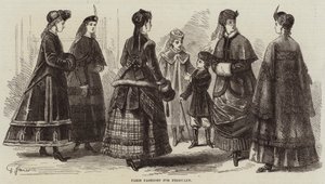 Paris Fashions for February (rytina) od French School