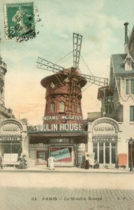 Paříž, Moulin Rouge (barevné foto) od French School