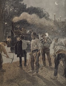 Paříž, noční práce, konec 19. století od French School